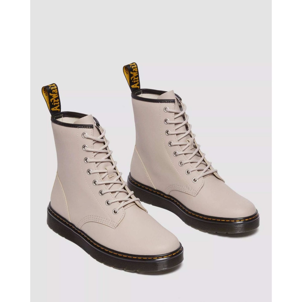 Dr. Martens Newton Boots Womens Size 6 Parchment Beige Leather 8-Eye Lightweight